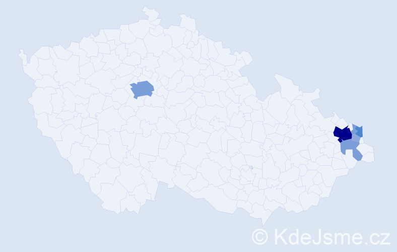Příjmení: 'Vaštyl', počet výskytů 17 v celé ČR