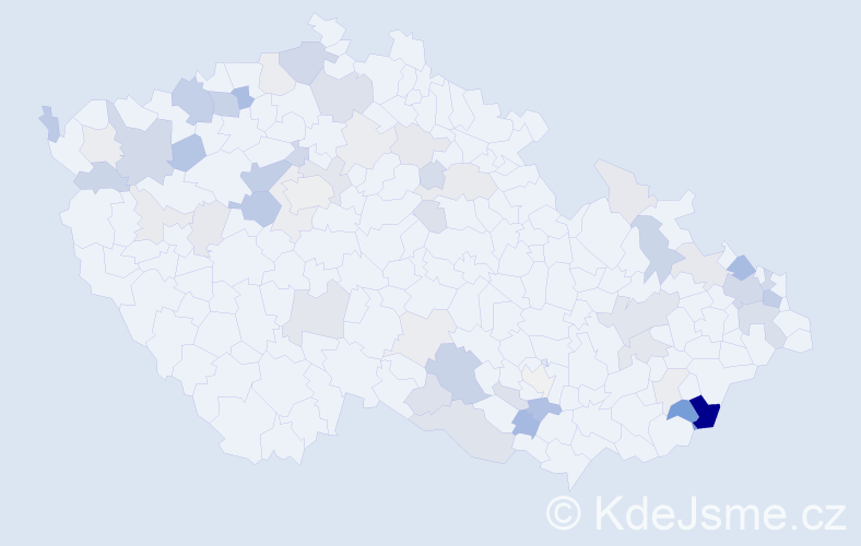 Příjmení: 'Bačo', počet výskytů 169 v celé ČR