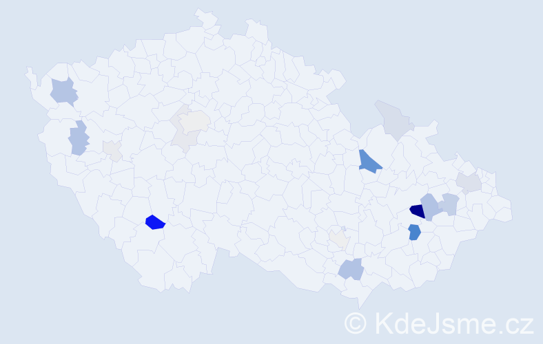Příjmení: 'Barfus', počet výskytů 43 v celé ČR