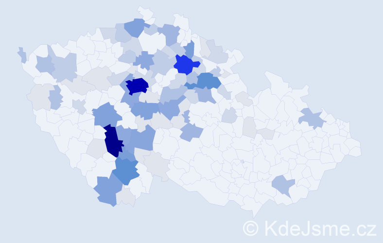 Příjmení: 'Kuntová', počet výskytů 297 v celé ČR