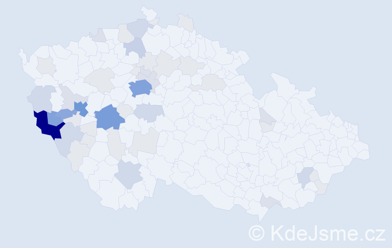 Příjmení: 'Vogeltanzová', počet výskytů 165 v celé ČR
