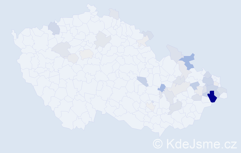 Příjmení: 'Mohelník', počet výskytů 115 v celé ČR