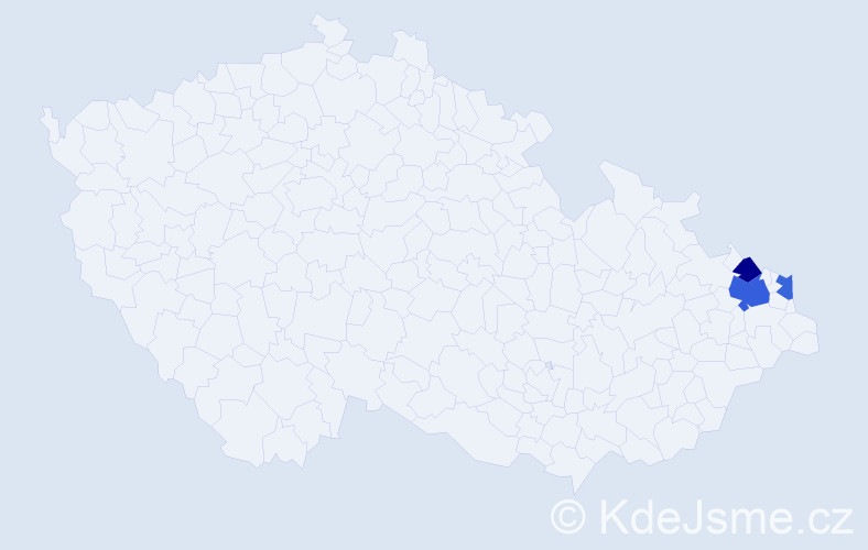 Příjmení: 'Dibáková', počet výskytů 5 v celé ČR