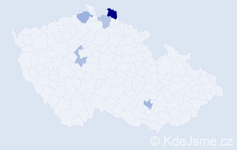 Příjmení: 'Kedajová', počet výskytů 8 v celé ČR
