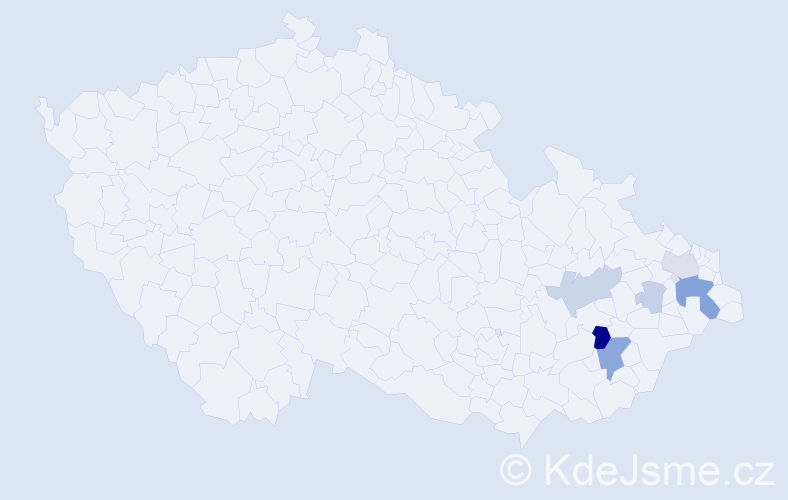 Příjmení: 'Drahotuská', počet výskytů 19 v celé ČR