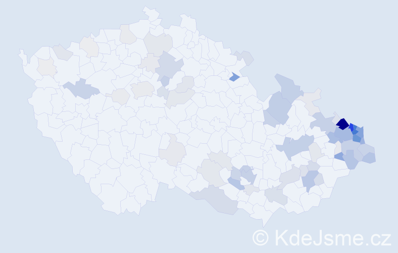 Příjmení: 'Kania', počet výskytů 341 v celé ČR
