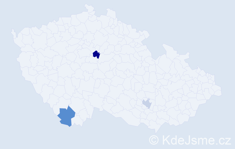 Příjmení: 'Hirnyk', počet výskytů 3 v celé ČR
