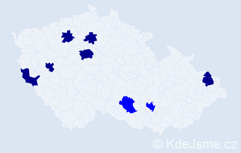 Příjmení: 'Buchelová', počet výskytů 16 v celé ČR