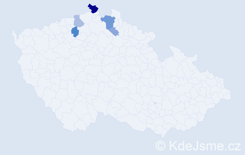Příjmení: 'Lache', počet výskytů 15 v celé ČR