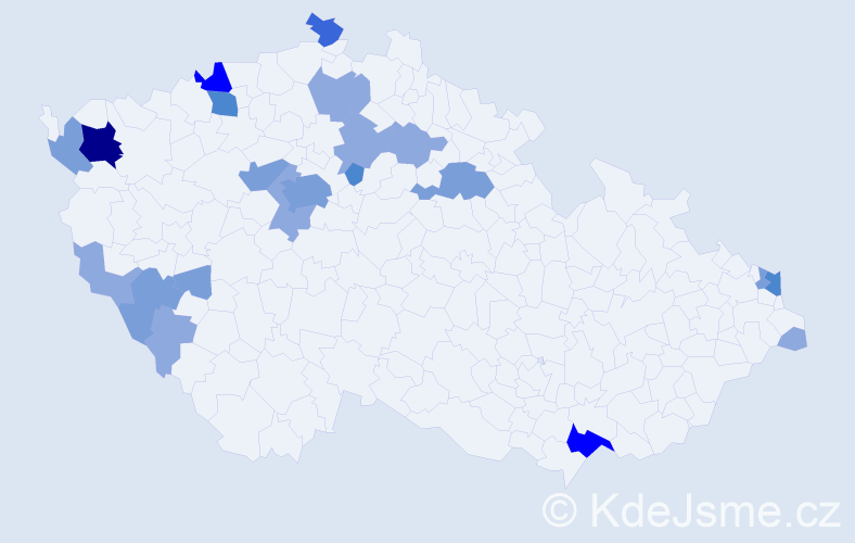 Příjmení: 'Belanec', počet výskytů 51 v celé ČR