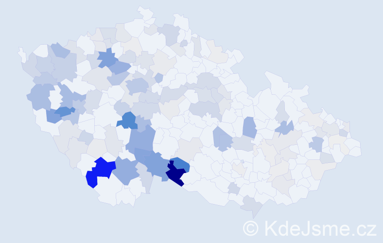 Příjmení: 'Hes', počet výskytů 487 v celé ČR