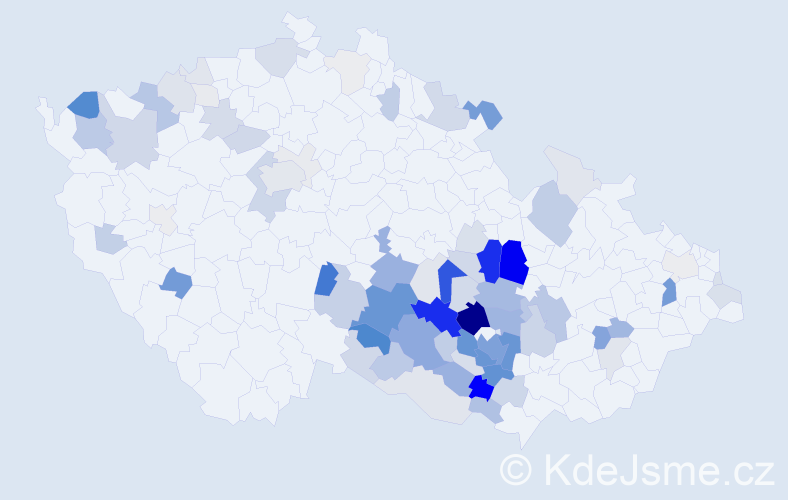 Příjmení: 'Pařil', počet výskytů 361 v celé ČR