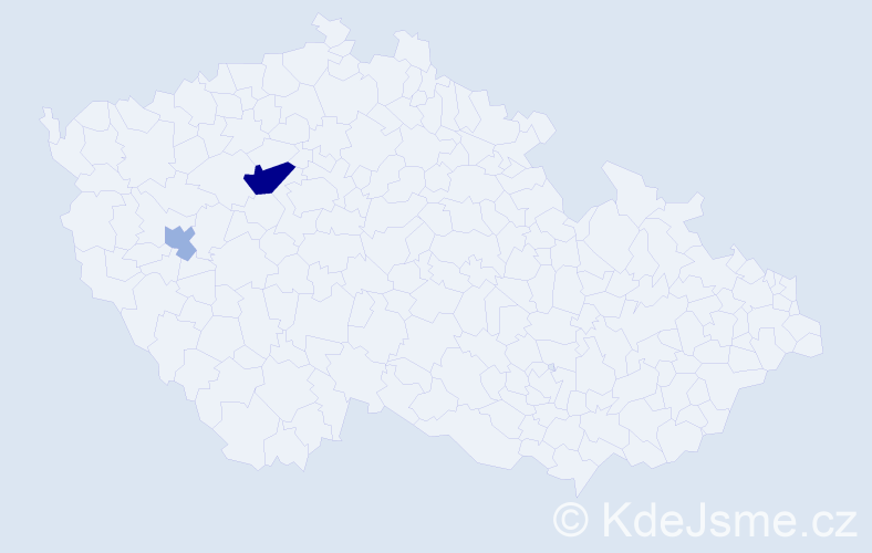 Příjmení: 'Kotina', počet výskytů 5 v celé ČR