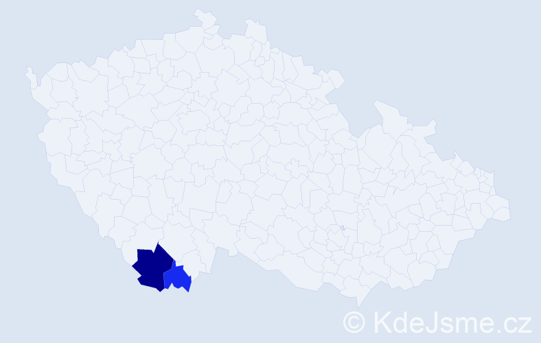 Příjmení: 'Dombováriová', počet výskytů 4 v celé ČR
