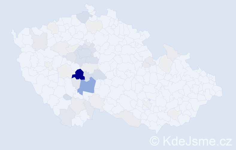 Příjmení: 'Lachout', počet výskytů 163 v celé ČR