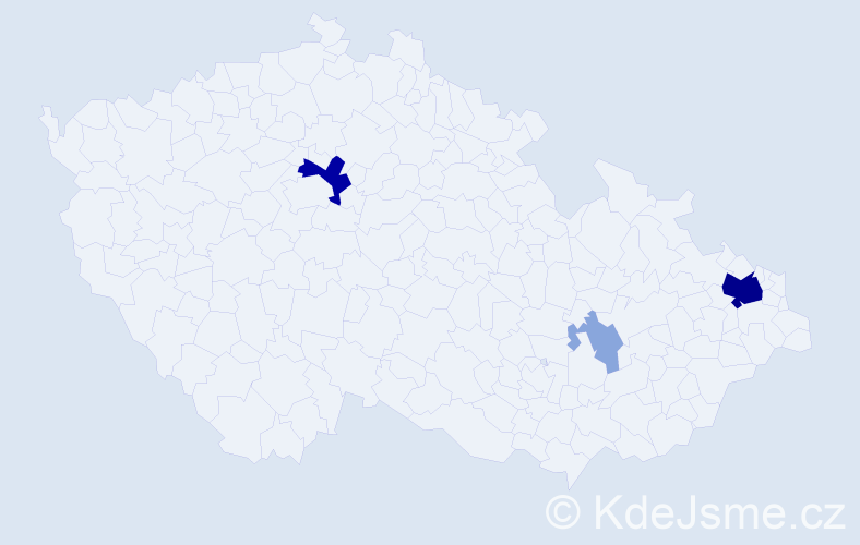 Příjmení: 'Kristofory', počet výskytů 16 v celé ČR