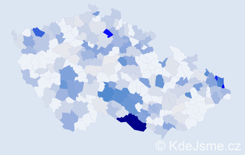 Příjmení: 'Kochová', počet výskytů 851 v celé ČR