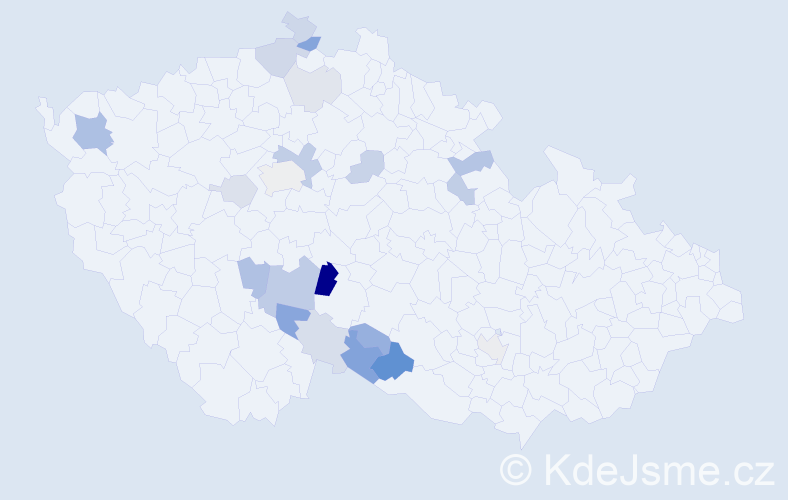 Příjmení: 'Karkulová', počet výskytů 38 v celé ČR