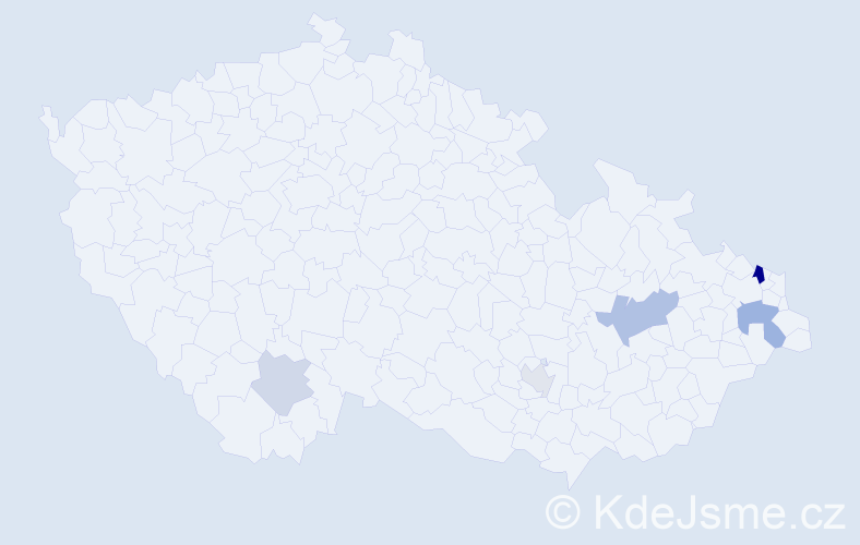 Příjmení: 'Repecká', počet výskytů 10 v celé ČR