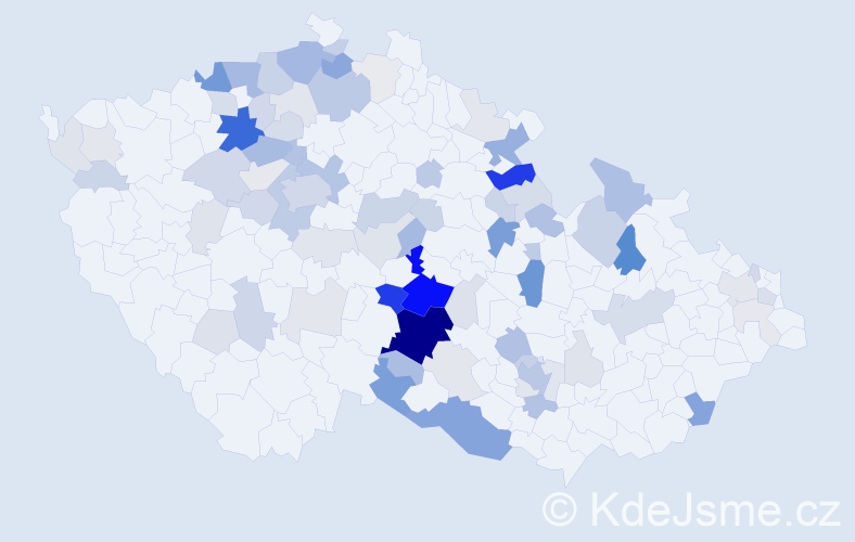 Příjmení: 'Komůrka', počet výskytů 271 v celé ČR