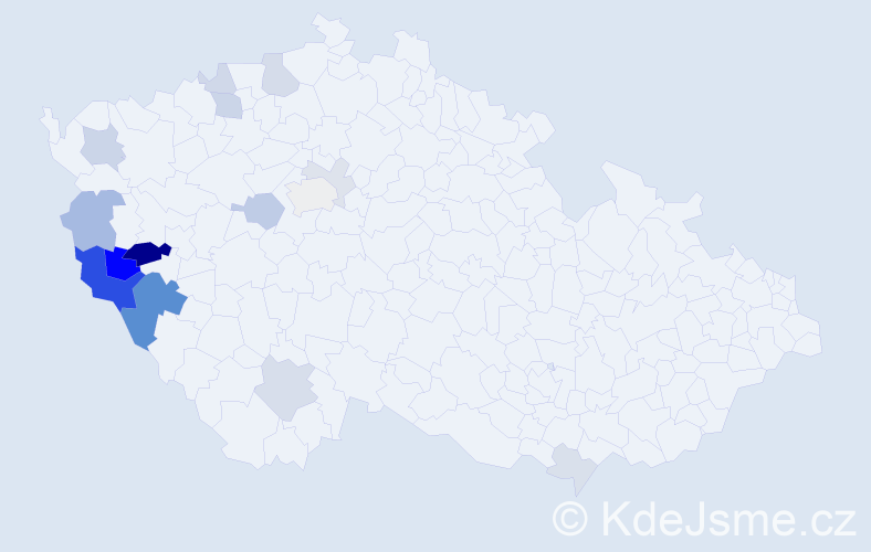 Příjmení: 'Macán', počet výskytů 46 v celé ČR