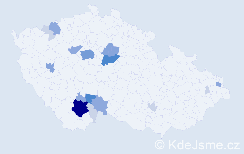 Příjmení: 'Vosejpka', počet výskytů 52 v celé ČR