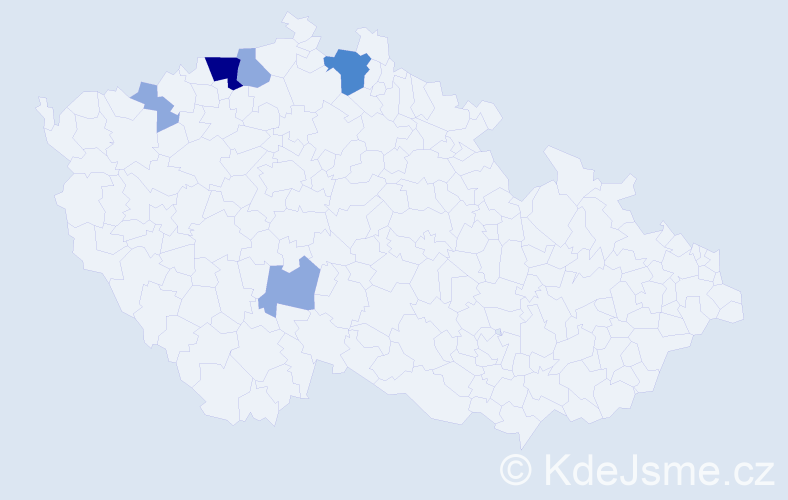 Příjmení: 'Bacilová', počet výskytů 13 v celé ČR
