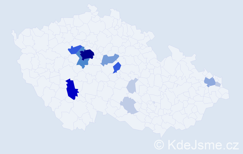 Příjmení: 'Kareta', počet výskytů 44 v celé ČR