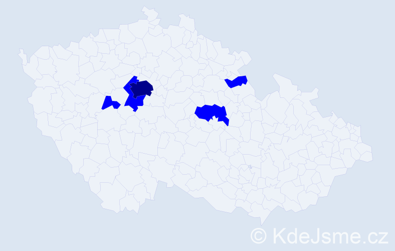 Příjmení: 'Poňková', počet výskytů 6 v celé ČR