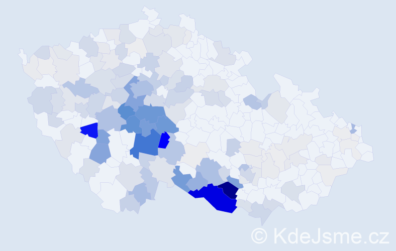 Příjmení: 'Balík', počet výskytů 621 v celé ČR