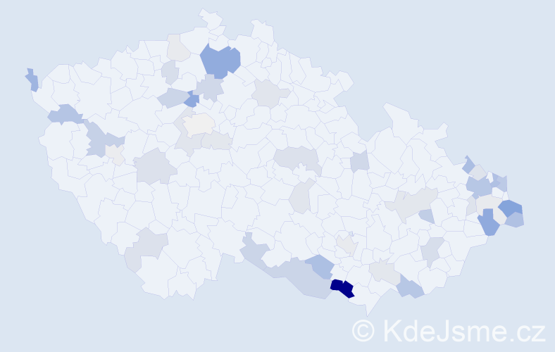 Příjmení: 'Černek', počet výskytů 116 v celé ČR