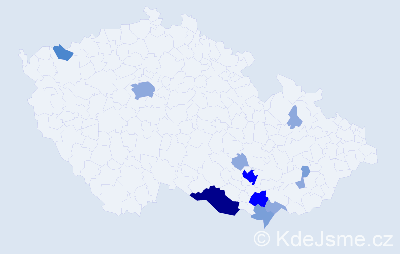 Příjmení: 'Lobpreis', počet výskytů 29 v celé ČR