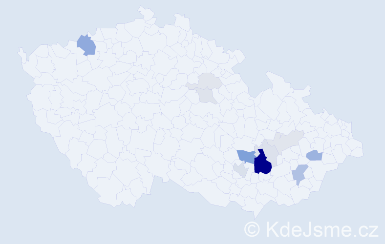 Příjmení: 'Pištělková', počet výskytů 34 v celé ČR