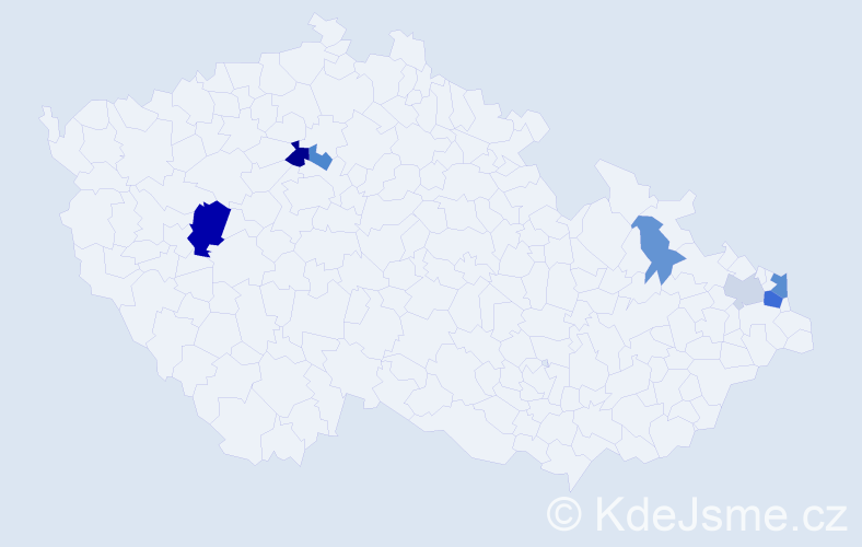 Příjmení: 'Čamaj', počet výskytů 13 v celé ČR