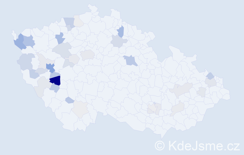 Příjmení: 'Kalabza', počet výskytů 109 v celé ČR