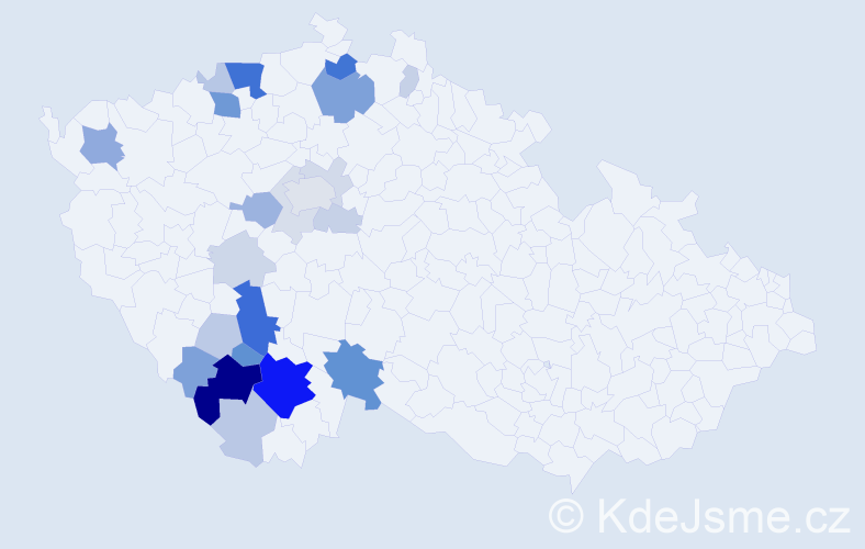 Příjmení: 'Čondlová', počet výskytů 76 v celé ČR