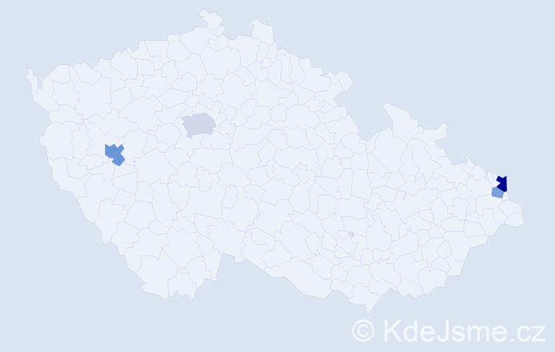 Příjmení: 'Bimbová', počet výskytů 8 v celé ČR