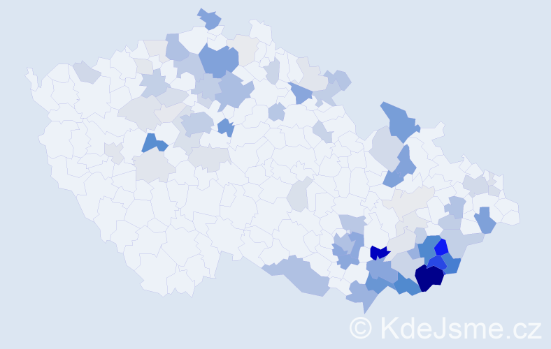 Příjmení: 'Hamšíková', počet výskytů 275 v celé ČR