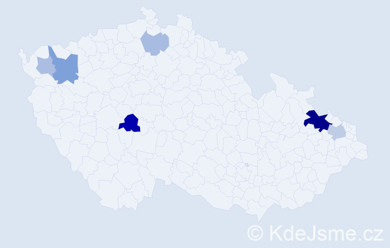 Příjmení: 'Přibylská', počet výskytů 16 v celé ČR