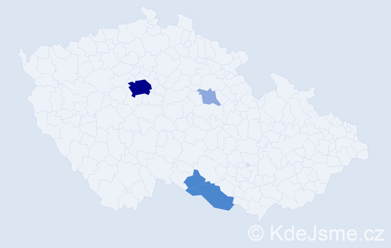 Příjmení: 'Lovicarová', počet výskytů 10 v celé ČR