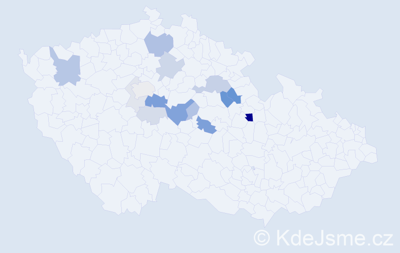 Příjmení: 'Voclová', počet výskytů 39 v celé ČR