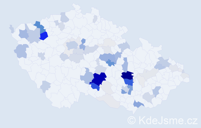 Příjmení: 'Svěrák', počet výskytů 295 v celé ČR