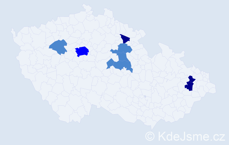 Příjmení: 'Vratislavová', počet výskytů 16 v celé ČR