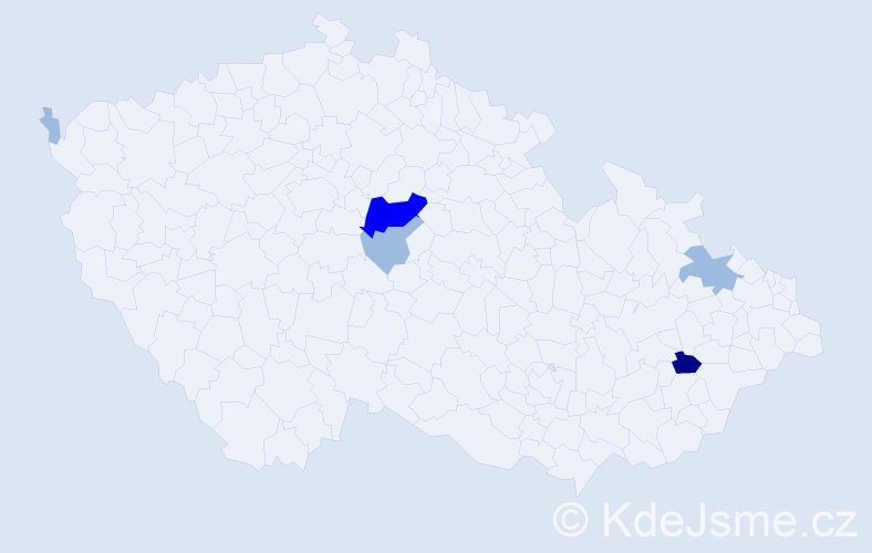 Příjmení: 'Dudlák', počet výskytů 10 v celé ČR
