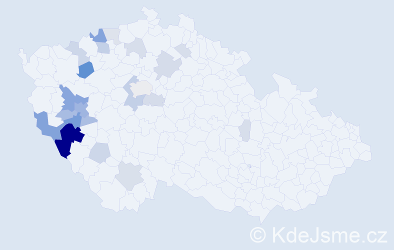 Příjmení: 'Pressl', počet výskytů 106 v celé ČR