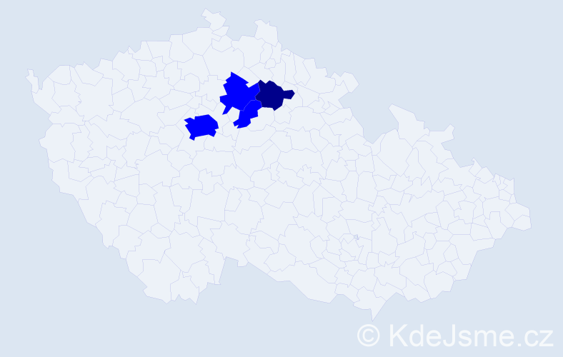 Příjmení: 'Bilovecká', počet výskytů 5 v celé ČR