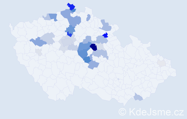 Příjmení: 'Semelková', počet výskytů 75 v celé ČR