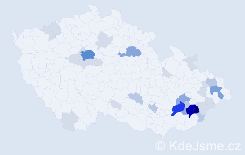 Příjmení: 'Manďáková', počet výskytů 94 v celé ČR
