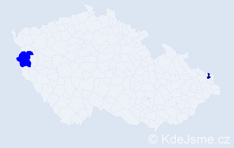 Příjmení: 'Srnák', počet výskytů 5 v celé ČR