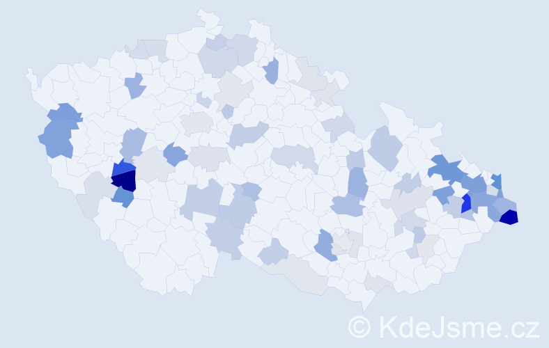 Příjmení: 'Duraj', počet výskytů 183 v celé ČR